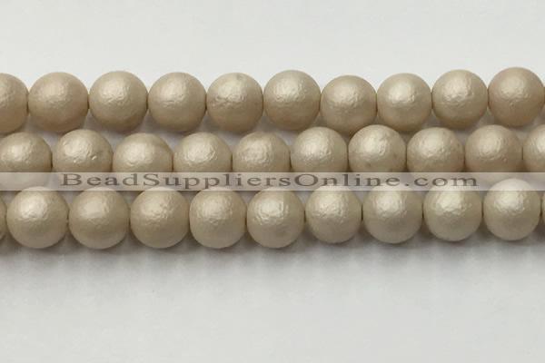 CSB2376 15.5 inches 16mm round matte wrinkled shell pearl beads