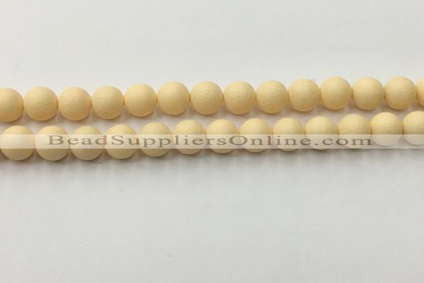 CSB2382 15.5 inches 8mm round matte wrinkled shell pearl beads