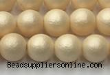 CSB2390 15.5 inches 4mm round matte wrinkled shell pearl beads