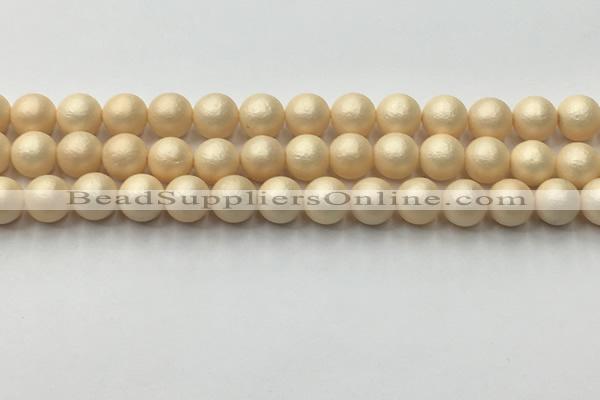 CSB2391 15.5 inches 6mm round matte wrinkled shell pearl beads