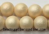 CSB2392 15.5 inches 8mm round matte wrinkled shell pearl beads