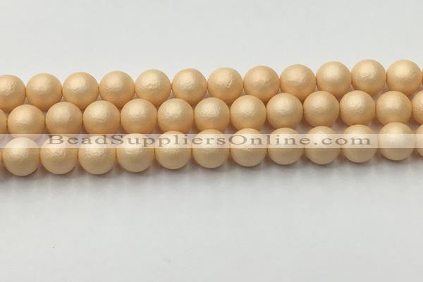 CSB2403 15.5 inches 10mm round matte wrinkled shell pearl beads