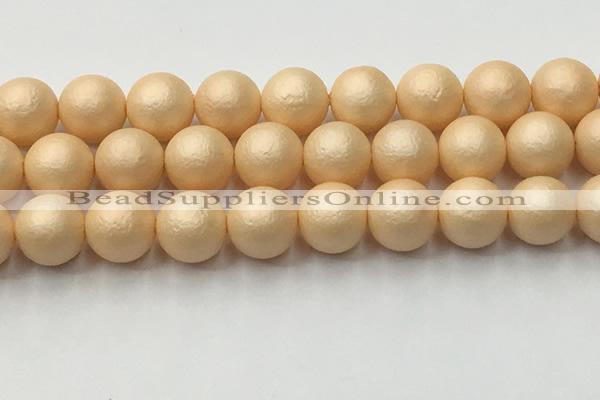 CSB2406 15.5 inches 16mm round matte wrinkled shell pearl beads