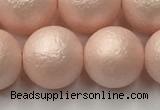 CSB2415 15.5 inches 14mm round matte wrinkled shell pearl beads