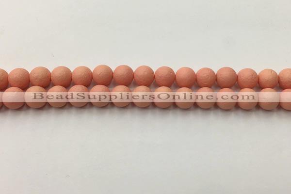 CSB2422 15.5 inches 8mm round matte wrinkled shell pearl beads