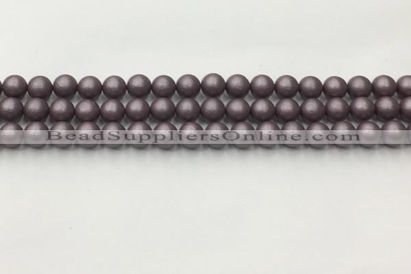 CSB2440 15.5 inches 4mm round matte wrinkled shell pearl beads