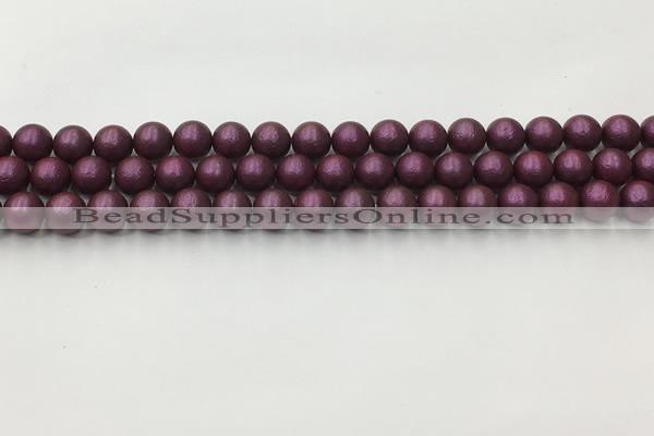 CSB2460 15.5 inches 4mm round matte wrinkled shell pearl beads