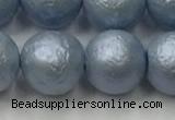 CSB2475 15.5 inches 14mm round matte wrinkled shell pearl beads