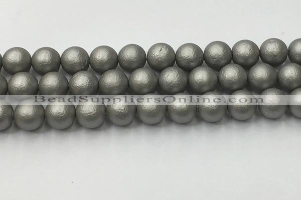 CSB2496 15.5 inches 16mm round matte wrinkled shell pearl beads