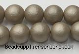 CSB2501 15.5 inches 6mm round matte wrinkled shell pearl beads