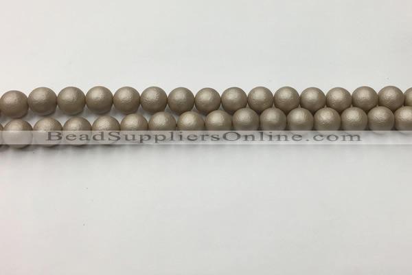 CSB2501 15.5 inches 6mm round matte wrinkled shell pearl beads