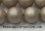 CSB2505 15.5 inches 14mm round matte wrinkled shell pearl beads