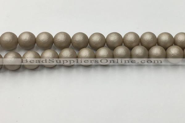 CSB2505 15.5 inches 14mm round matte wrinkled shell pearl beads