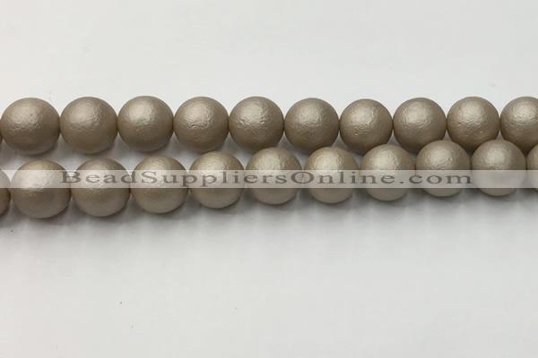 CSB2506 15.5 inches 16mm round matte wrinkled shell pearl beads