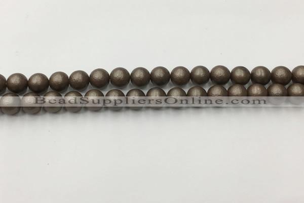 CSB2511 15.5 inches 6mm round matte wrinkled shell pearl beads