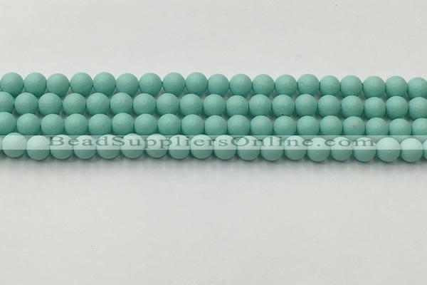 CSB2550 15.5 inches 4mm round matte wrinkled shell pearl beads