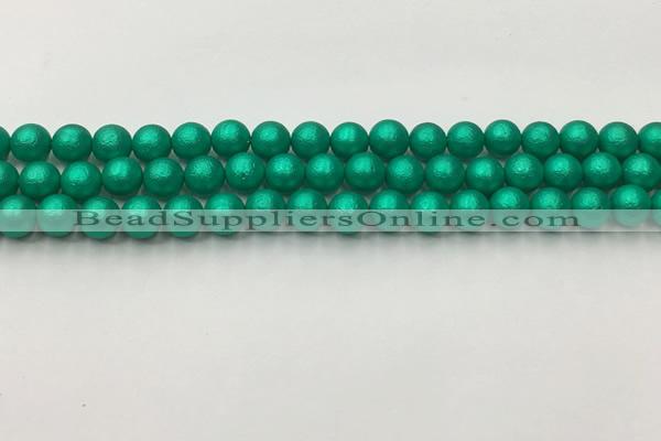 CSB2560 15.5 inches 4mm round matte wrinkled shell pearl beads