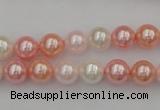 CSB302 15.5 inches 8mm round mixed color shell pearl beads