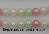 CSB305 15.5 inches 8mm round mixed color shell pearl beads