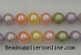 CSB309 15.5 inches 8mm round mixed color shell pearl beads