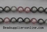 CSB315 15.5 inches 8mm round mixed color shell pearl beads