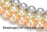 CSB32 16 inches 8mm round shell pearl beads Wholesale