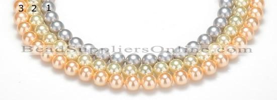 CSB32 16 inches 8mm round shell pearl beads Wholesale