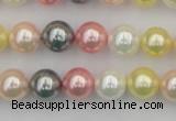 CSB323 15.5 inches 10mm round mixed color shell pearl beads