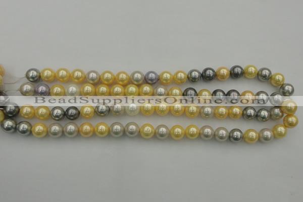 CSB334 15.5 inches 10mm round mixed color shell pearl beads