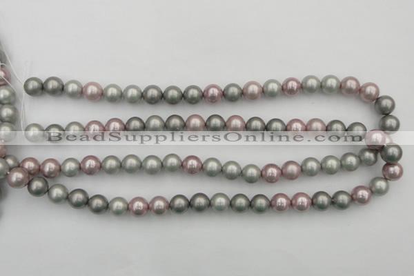 CSB341 15.5 inches 10mm round mixed color shell pearl beads