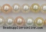 CSB350 15.5 inches 12mm round mixed color shell pearl beads