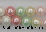 CSB352 15.5 inches 12mm round mixed color shell pearl beads