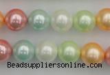 CSB353 15.5 inches 12mm round mixed color shell pearl beads