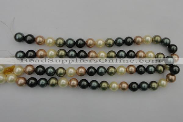 CSB361 15.5 inches 12mm round mixed color shell pearl beads