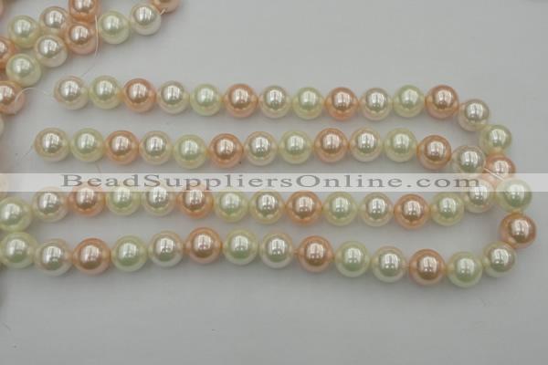 CSB370 15.5 inches 14mm round mixed color shell pearl beads