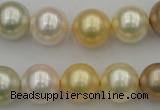 CSB372 15.5 inches 14mm round mixed color shell pearl beads