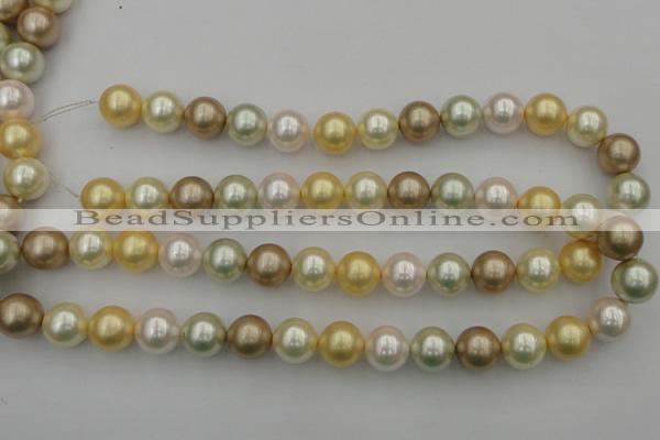 CSB372 15.5 inches 14mm round mixed color shell pearl beads