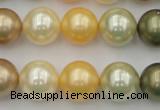 CSB373 15.5 inches 14mm round mixed color shell pearl beads