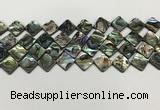 CSB4119 15.5 inches 10*10mm diamond abalone shell beads wholesale