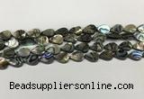 CSB4135 15.5 inches 8*12mm flat teardrop abalone shell beads