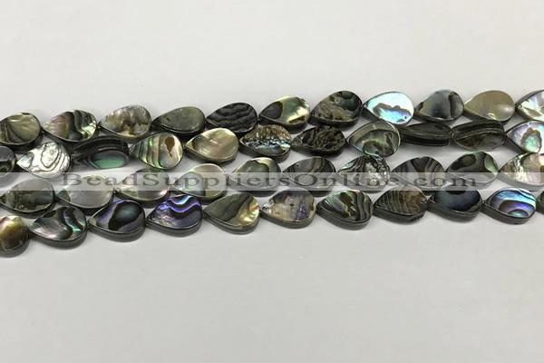 CSB4135 15.5 inches 8*12mm flat teardrop abalone shell beads