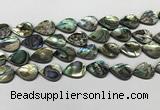 CSB4138 15.5 inches 13*18mm flat teardrop abalone shell beads