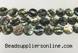 CSB4172 15.5 inches 16*16mm coin abalone shell beads wholesale