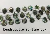 CSB4187 Top drilled 12*16mm flat teardrop balone shell beads