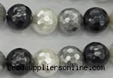 CSB474 15.5 inches 16mm faceted round mixed color shell pearl beads