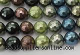 CSB532 15.5 inches 12mm faceted round mixed color shell pearl beads