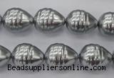 CSB550 15.5 inches 12*15mm whorl teardrop shell pearl beads