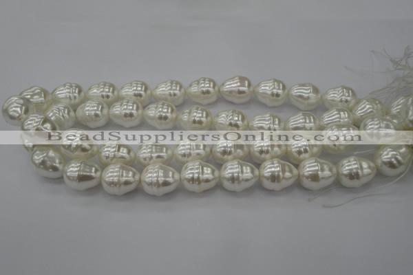 CSB570 15.5 inches 16*19mm whorl teardrop shell pearl beads