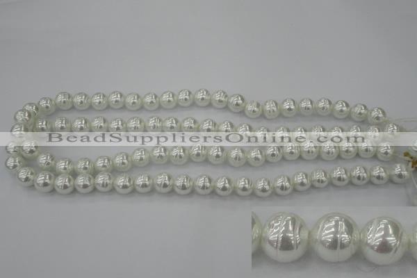 CSB600 15.5 inches 10mm whorl round shell pearl beads