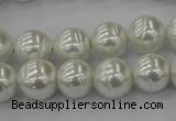 CSB610 15.5 inches 12mm whorl round shell pearl beads